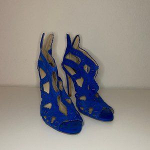 Zara Electric Blue Suede Heels